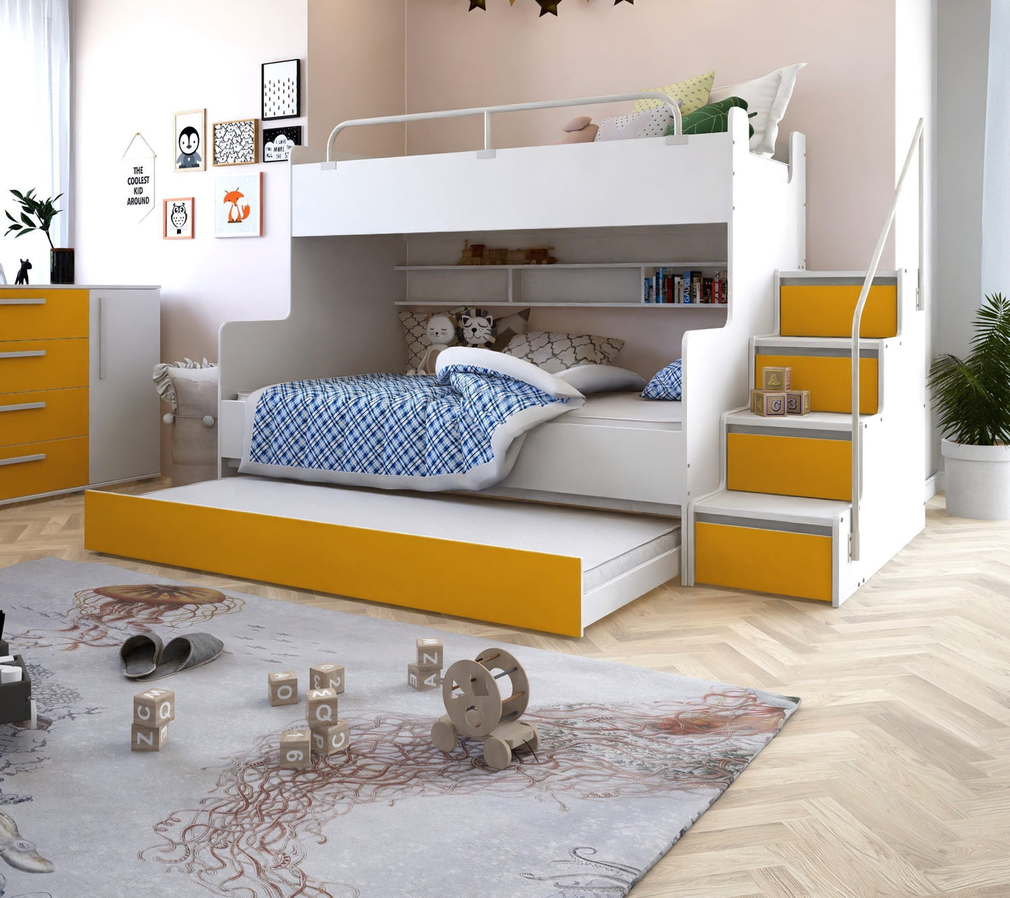 TOMMY Tripple Bunk Bed - Stylish and Functional Design for Kids and Teens Various Colours