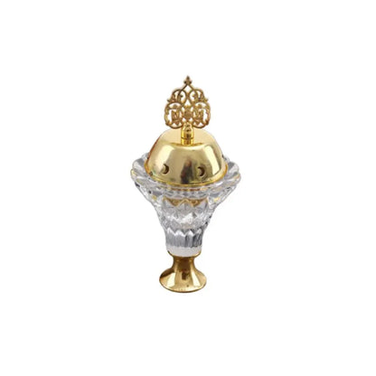 Artificial Crystal Incense Burner with Cover – Aromatherapy Diffuser for Home & Yoga Studio Decor