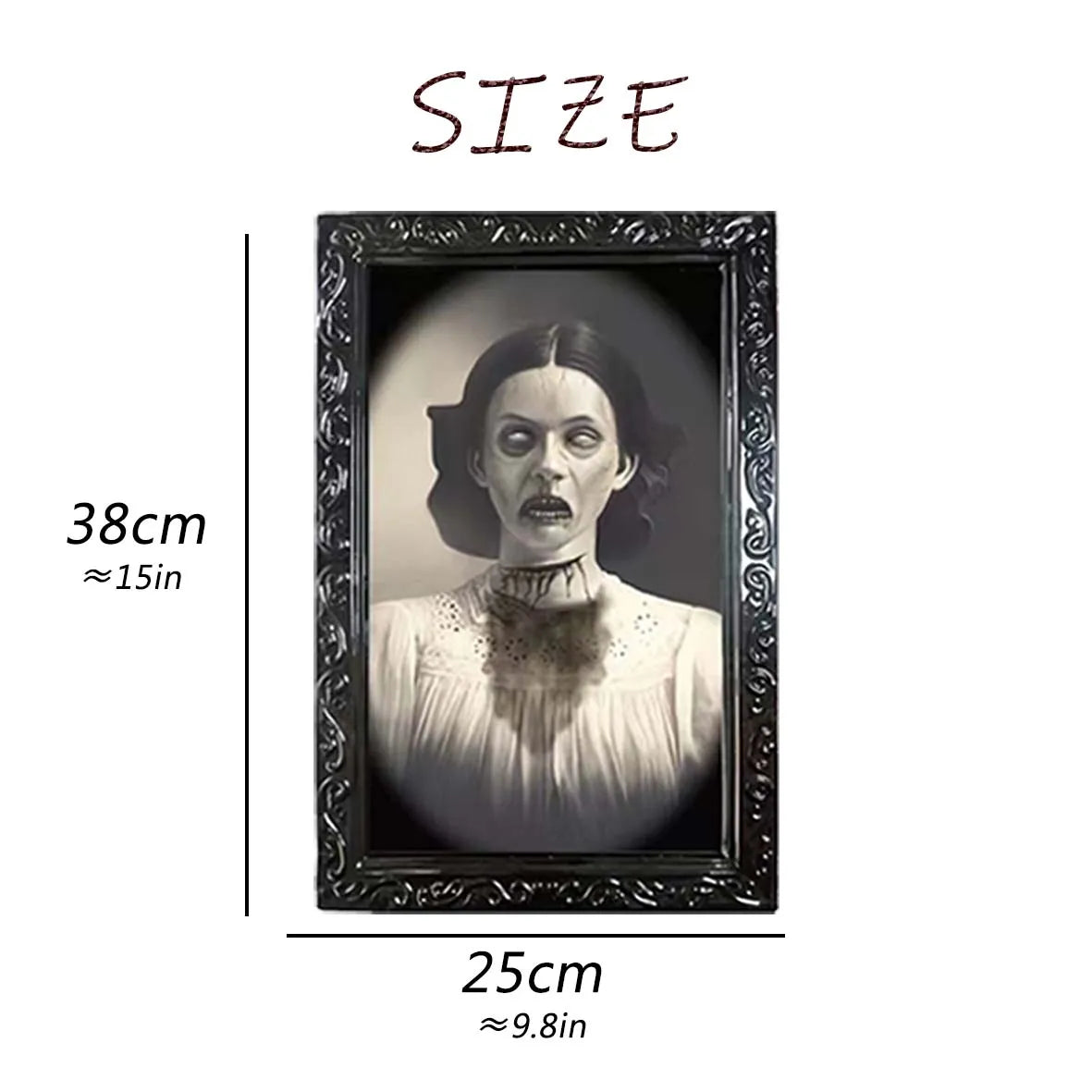 3D Moving Picture Frame – Halloween Scary Changing Face Wall Decoration for Party & Outdoor Props