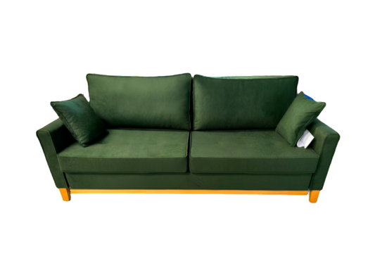 Sofa Bed IRIS Green Bottle fabric with Storage and Sleeping Function