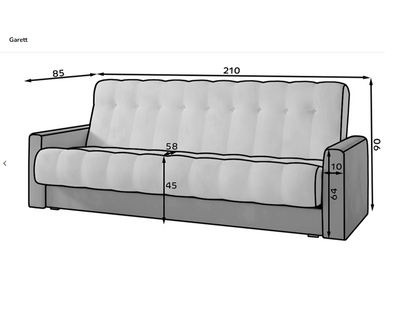 Garett Sofa Bed – Elegant & Functional Seating with Sleep and Storage Options